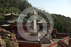 The Tower of Buddhist Insense in the Summer Palace, Beijing, Chi