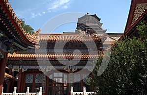 The Tower of Buddhist Insense in the Summer Palace, Beijing, Chi