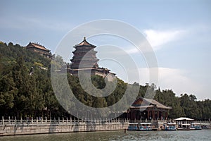 The Tower of Buddhist Insense in the Summer Palace, Beijing, Chi
