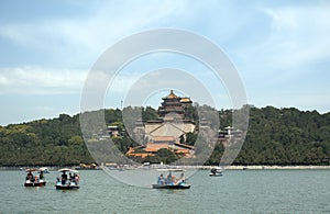 The Tower of Buddhist Insense in the Summer Palace, Beijing, Chi