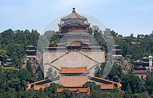The Tower of Buddhist Insense in the Summer Palace, Beijing, Chi