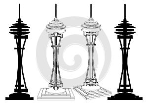 Tower Building Construction Vector. Skyscraper Landscape View Illustration Of Construction Isolated On White Background.