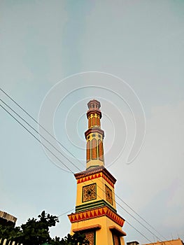 a tower building in the mosque