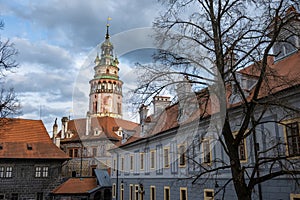 Věž a budovy z český hrad 