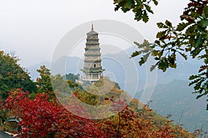 A tower built on a hill.