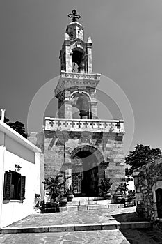 Tower of the Byzantine church in Asklipio