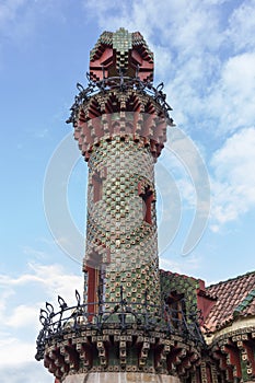 Tower in the Capricho de GaudÃÂ­ in Comillas, Cantabria, Spain photo
