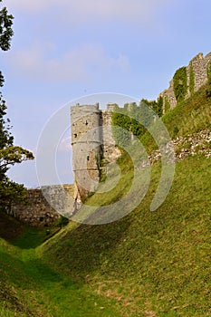 Tower of Carisbrooke Castle in Newport, Isle of Wight, England