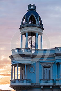 Tower of Casa de la Cultura Benjamin Duarte in Cienfuegos, Cub photo