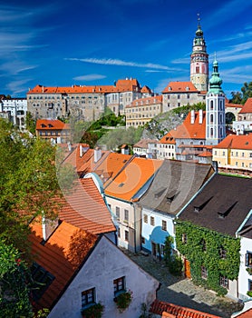 Tower and castle in Cesky Krumlov