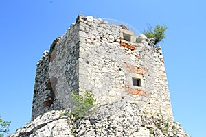 Tower of Castle Devicky on Palava