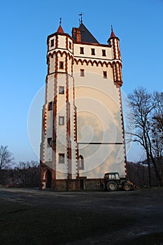 Tower in castle grounds, castle Hradec nad MoravicÃ­