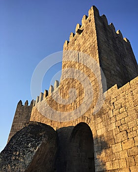 Tower of the castle GuimarÃ£es, Portugal, December 2017 photo