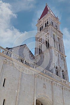 Tower of cathedral in Trogir, Croatia.