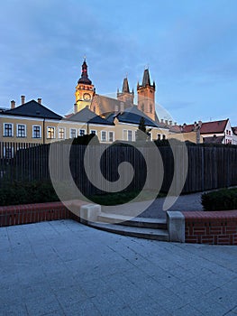 Tower and the Church in Hradec Kralove