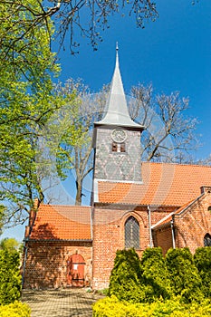 Tower of Church of the Invention of the Holy Cross in Krzywe Kolo, Poland