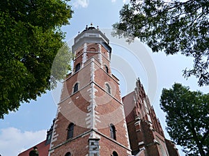 Tower of a church in Krakow