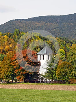 Tower of church in Liptovska Sielnica, Slovakia