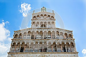 Tower of the church of San Michele in Foro Lucca, Tuscany, Italy photo