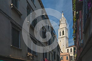 Tower of Church of Sant`Antonin in Venice, Italy