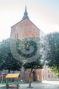 Tower of Church of St. Mary in Slupsk, Poland photo