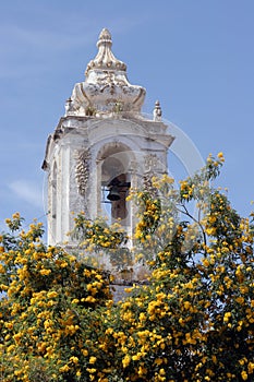 Tower of a church in Tavira, Portugal