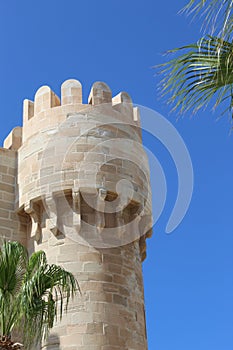 Tower of Citadel of Qaitbay, Egypt.