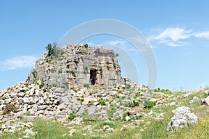 Tower of Claudius, ancient Roman ruins in Faqra, Lebanon photo