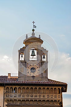 Tower and clock in Arezzo, Tuscany - Italy