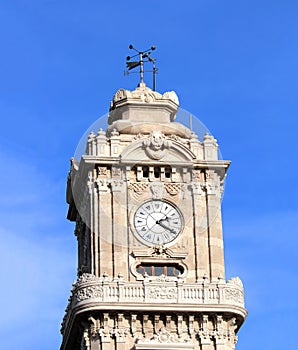 Tower with clock in dolmabahce palace - istanbul