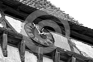 Tower and clock of the fortified medieval saxon church in Veseud, Zied, is a village in the commune ChirpÄƒr from Sibiu County