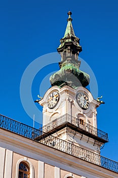 Tower of historical townhall in Kezmarok, Slovakia