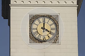 Tower clock with roman digits