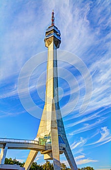 Tower and clouds