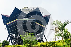 View on tower Colina Iluminada next to colonial village of Filandia, Colombia photo