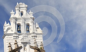 Tower of colonial church.