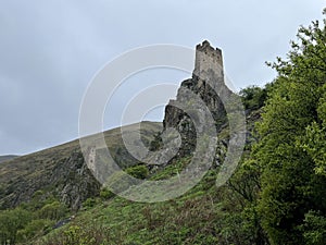 The tower complex of Vovnushki. The Republic of Ingushetia, Russia. View of the Ingush defensive towers inside the North photo