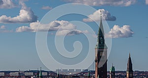 The Tower of Copenhagen City Hall in Denmark