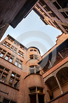 Tower in a courtyard of the old Lyon