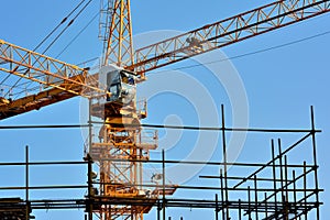 Tower crane in construction