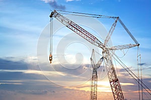 the tower crane hoisting, mobile crane lifting, and jib boom of the crane element are all mentioned are the concept of the