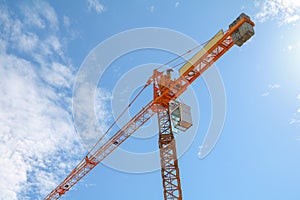 Tower crane industry, Construction buildings in site on sky background