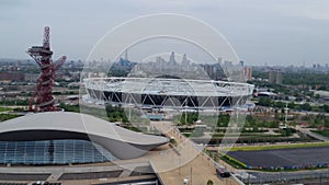 Tower Crane morning view of Stratford Olimpic Park and London