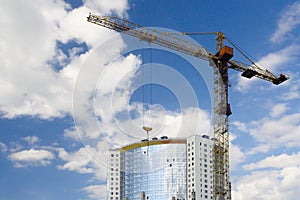 Tower crane and new building