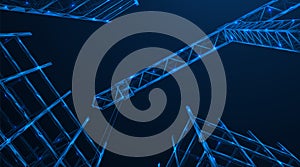 Tower crane in the process of building construction.