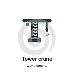 Tower crane vector icon on white background. Flat vector tower crane icon symbol sign from modern city elements collection for