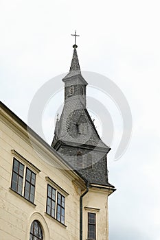 Tower with cross on palace Hruby Rohozec photo