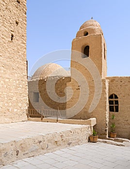 Tower and dome of the Church of St. Paul & St. Mercurius, Monastery of Saint Paul the Anchorite, Eastern, Egypt