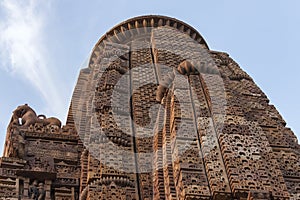Tower dome of Hindu temple In India's Khajuraho.