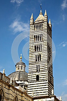 Tower and Dome of the Main Cathedral, Siena Italy